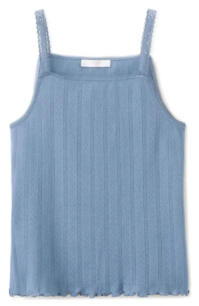 Mango Cotton Pointelle Pajama Camisole In Blue