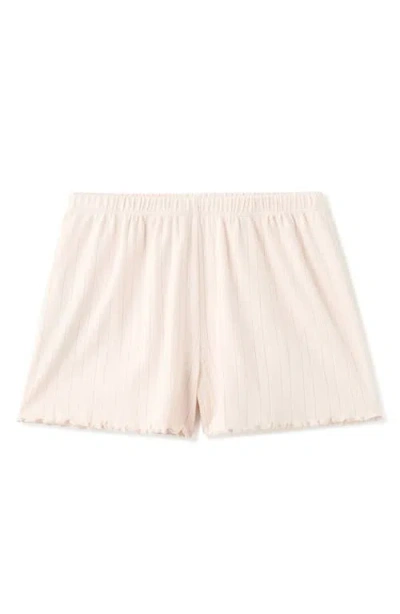 Mango Cotton Pointelle Pajama Shorts In Neutral