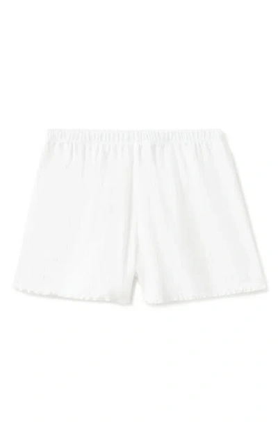 Mango Cotton Pointelle Pajama Shorts In White