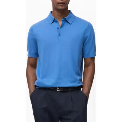 Mango Cotton Polo Shirt In China Blue