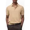 Mango Cotton Polo Shirt In Medium Brown