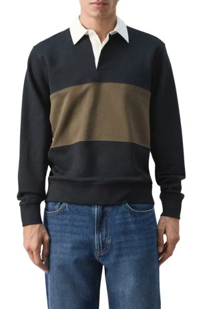 Mango Cotton Polo Sweatshirt In Black