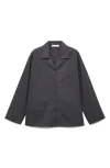 Mango Cotton Poplin Pajama Shirt In Gray