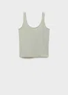 Mango Cotton Round Neck Top Aqua Green