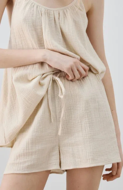 Mango Cotton Short Pajamas In Brown