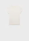 Mango T-shirt Manches Courtes Oversize In Ecru