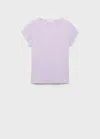 Mango Cotton Short Sleeve T-shirt Lilac