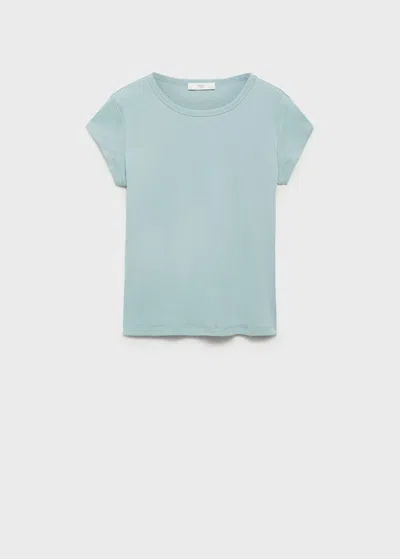 Mango Cotton Short Sleeve T-shirt Pastel Green