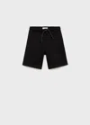 Mango Kids' Cotton Shorts With Drawstring Black