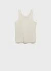 Mango Cotton Strap Top Ecru