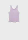 Mango Cotton Strap Top Lilac In Lilac