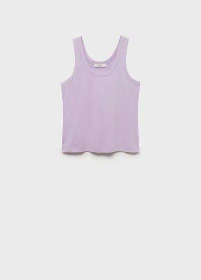 Mango Cotton Strap Top Lilac