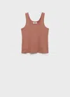 Mango Cotton Strap Top Medium Pink