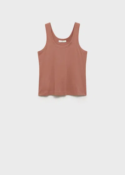 Mango Cotton Strap Top Medium Pink
