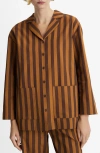 MANGO MANGO COTTON STRIPED PAJAMA SHIRT