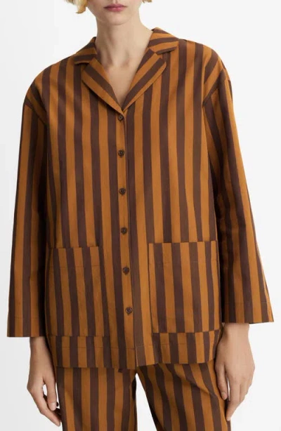 Mango Cotton Striped Pajama Shirt