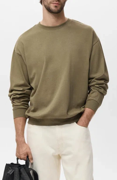 Mango Cotton Sweatshirt In Green