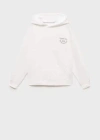 Mango Cotton Sweatshirt With Printed Message Off White In Off White
