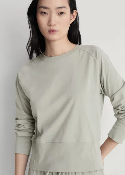 Mango Cotton Sweatshirt With Soft Finish Aqua Green