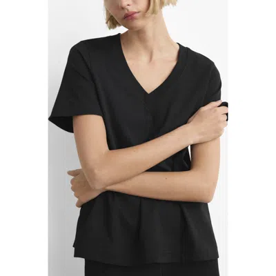 Mango Cotton T-shirt In Black