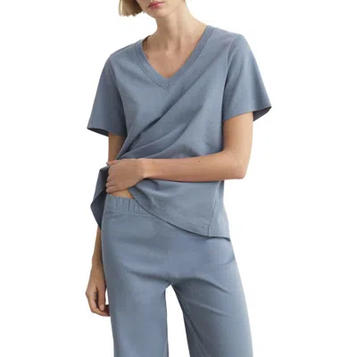 Mango Cotton T-shirt In Blue