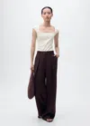 Mango Cotton T-shirt With Low Neckline Off White
