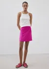 Mango Cotton Terry Skirt In Fuchsia