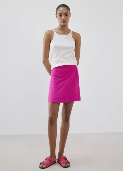 Mango Cotton Terry Skirt In Pink