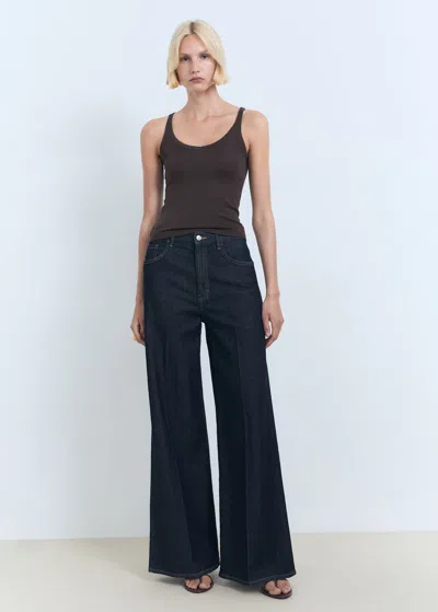 Mango Cotton Top With Straps Charcoal