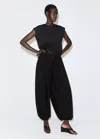 Mango Cotton T-shirt With Openwork Embroidery In Black