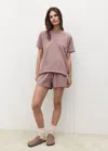 Mango Pyjama Deux Pièces Coton,manches Courtes Marron Moyen - Femme - L -  In Brown