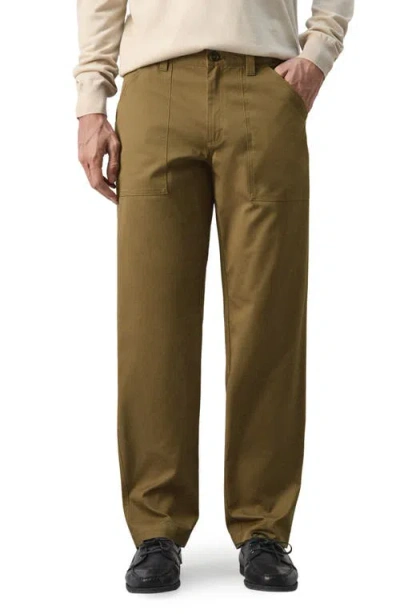 Mango Cotton Utility Pants In Brown