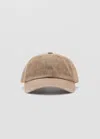 Mango Cotton Visor Cap In Brown