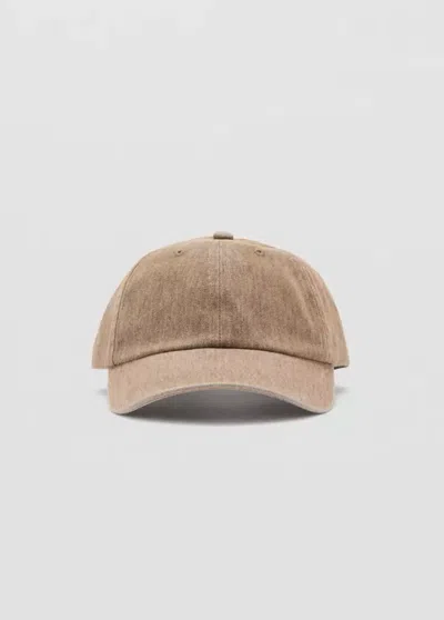 Mango Cotton Visor Cap In Brown