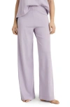 Mango Cotton Wide Leg Pajama Pants In Lavender