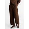 Mango Cotton Wide Leg Pants In Brown