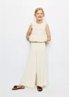Mango Cotton-linen Pants In Ecru