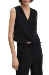 Mango Suit Waistcoat With Buttons Black