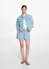 MANGO COWGIRL JACKET WITH STARS LIGHT BLUE