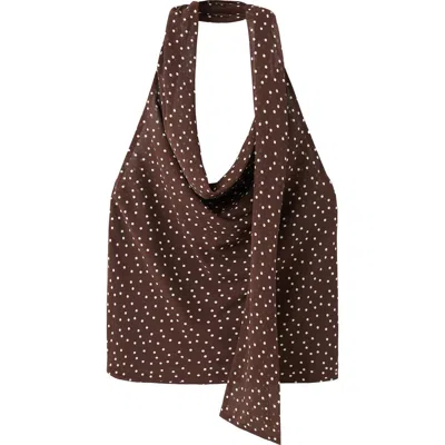 Mango Cowl Neck Sleeveless Top In Black