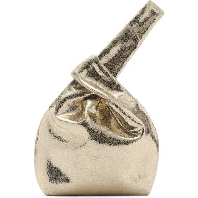 Mango Crackled Metallic Handbag In Gold