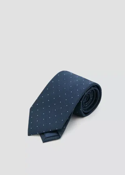 Mango Polka-dot Patterned Tie In Blue