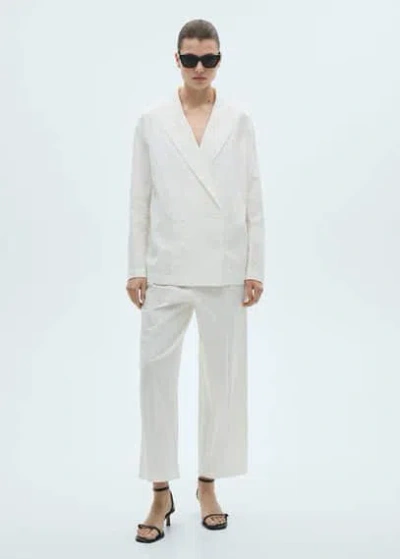Mango Creased-effect Suit Jacket White