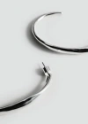 Mango Twisted Hoop Earrings Silver In Silver