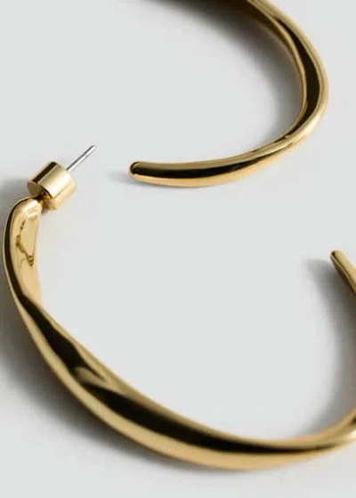 Mango Twisted Hoop Earrings Gold
