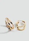 Mango Twisted Hoop Earrings Gold In Gold
