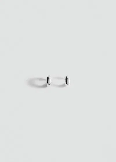 Mango Volume Hoop Earrings Silver