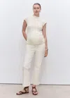 Mango Crepe Cotton Maternity Top Off White In White