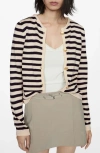 Mango Crest Button Cardigan In Dark Navy