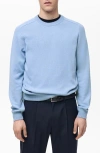 Mango Crewneck Cotton Sweater In Blue